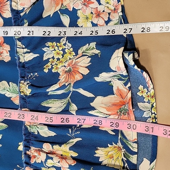 Xhilaration Size S Dusty Blue with Floral Strappy Blue Sun Dress, Exc. Used Cond - Picture 8 of 11